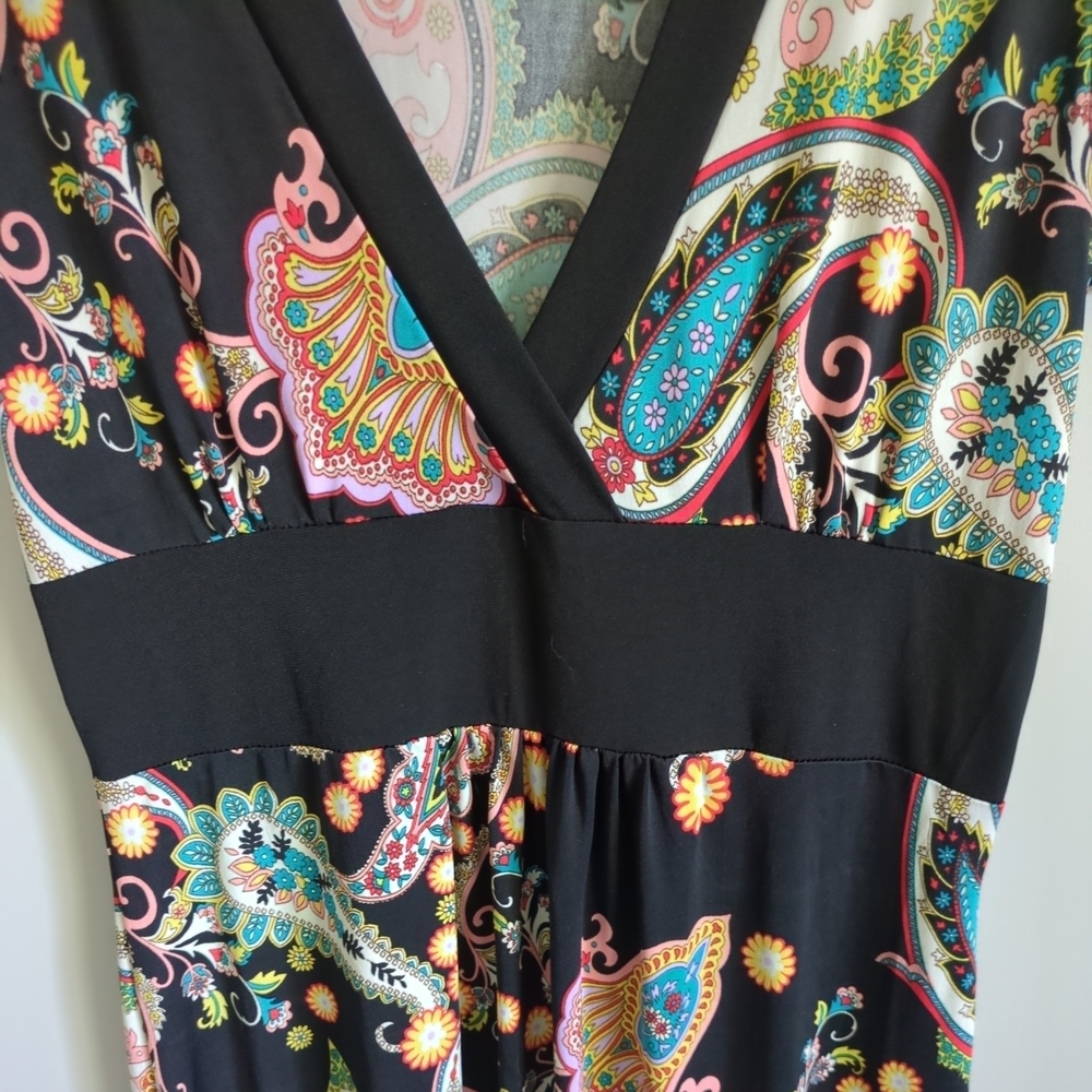 Lipstick Y2K Vintage Paisley Empire Waist Dress Size Large - Picture 3 of 6